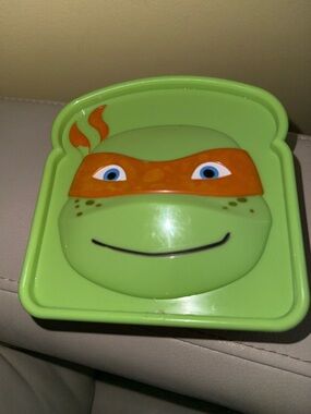 EVRI Green and Orange Ninja Turtle Food Container Lid